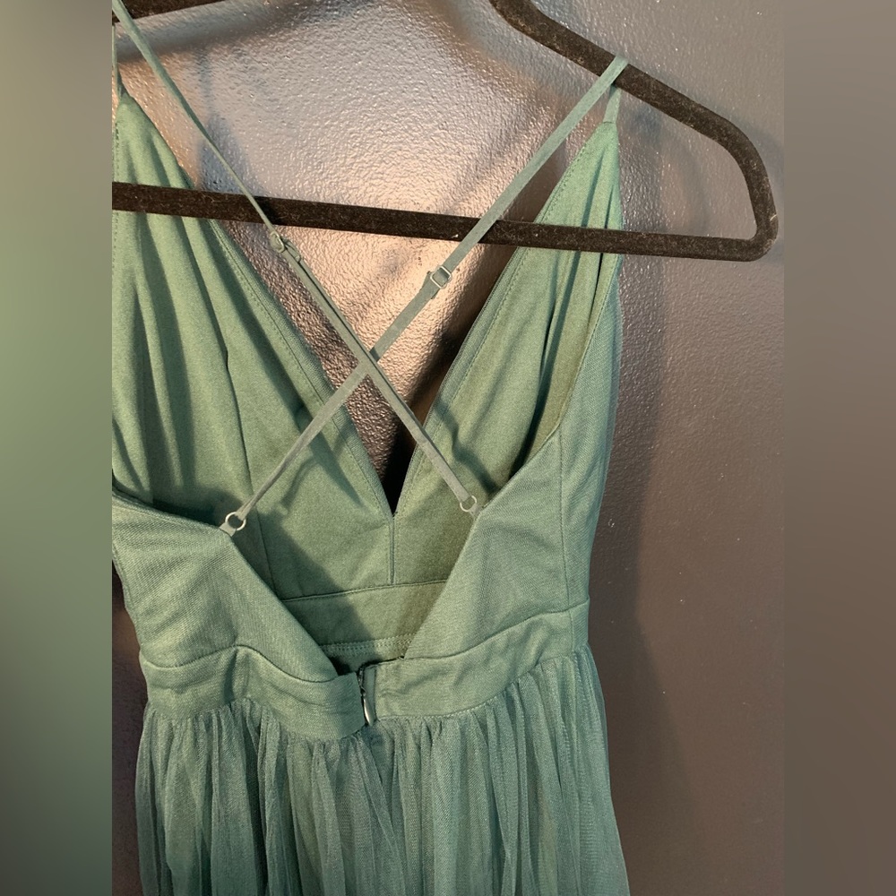 NWT Lulus Green Tulle Maxi Dress - Picture 4 of 6